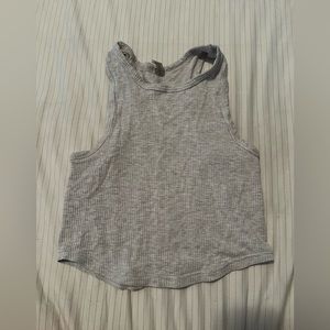Papaya gray ribbed tank top